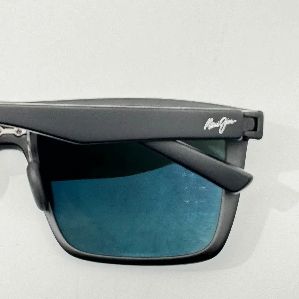 Maui Jim Sunglasses Honokalani MP-BG MJ455-02 Black Square Gray Polarized Lens
